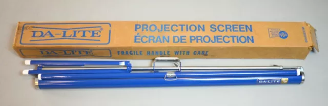 Vintage DA-LITE Flyer Portable Movie Projection Screen 40 x 40 (Blue) Made USA