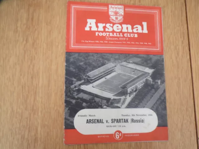 Arsenal V Spartak Moscow   1954/5