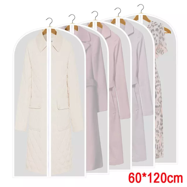 5 Pcs Clothing Cover Coat Suit Dress Protector Hanging Garment bag DustProof Bag