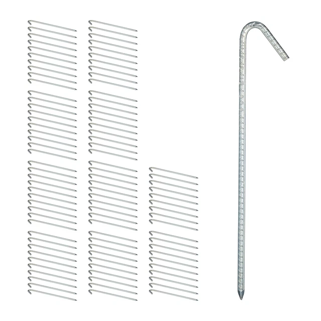 Piquets De Fixation Lot Au Choix 50/100/150/200 Acier 2,7mm Tête Plate