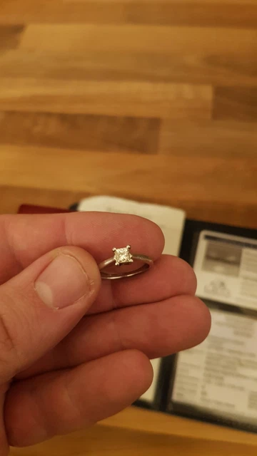 LEO DIAMOND RING Size L 1/2 carat Platinum Engagement Ernest Jones