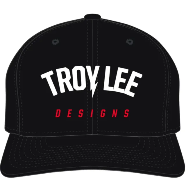 New Troy Lee Designs Snapback Trucker Hat, Black w Lightning Bolt Logo, OSFA