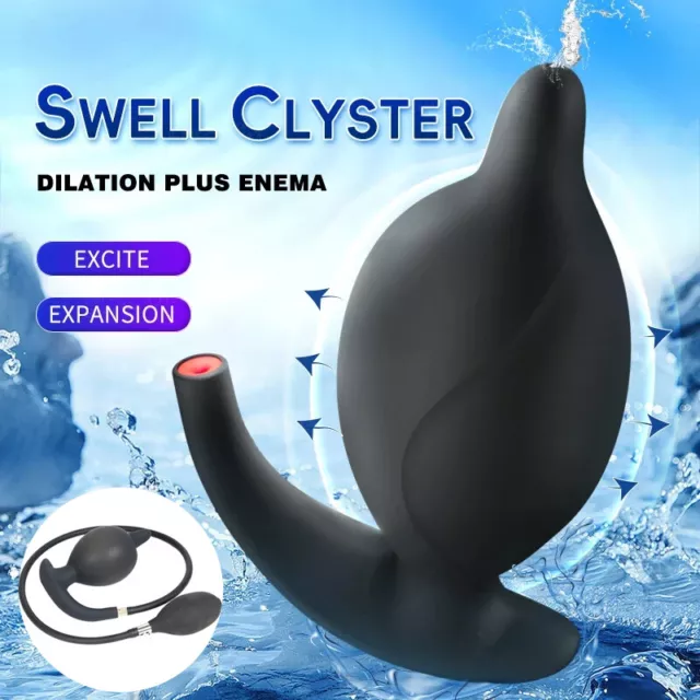 Inflatable Silicone Shower Cleansing Vaginal Anal Enema Colon Douche-Plug-System