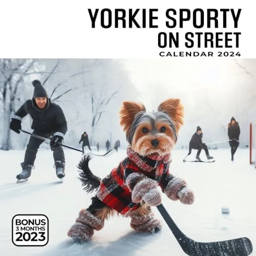 YORKIE SPORTY ON Street Calendar 2024 Jan 2024 to Dec 2024 Bonus 3 ...