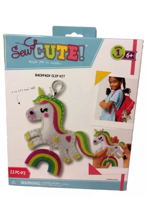 Sew Cute Unicorn Backpack Clip Kit New