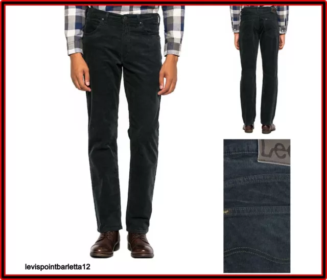 Lee pantaloni da uomo in velluto a coste jeans di neri invernali regular 50 54