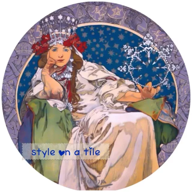 Jugendstil Alphonse Mucha Prinzessin Hyazinthe Rundgetränke Untersetzer Matte Auflage