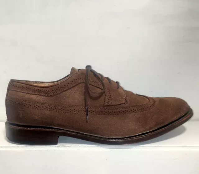 FRYE John A. Frye Suede Oxford Wing Tip Mens Lace Up Shoes Size 13  Brown