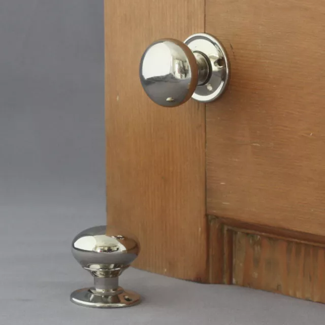 Small Georgian Nickel Cottage Door Knobs