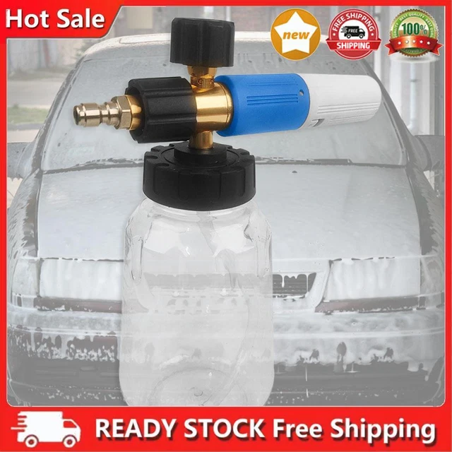 Cannone in schiuma per lavaggio auto 1/4 connettore rapido per pulizia auto (blu bianco)