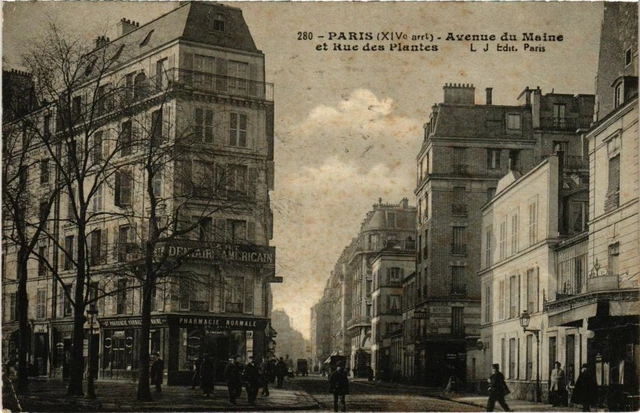 CPA PARIS 14e - Avenue du Maine et rue des Plantes (80899)