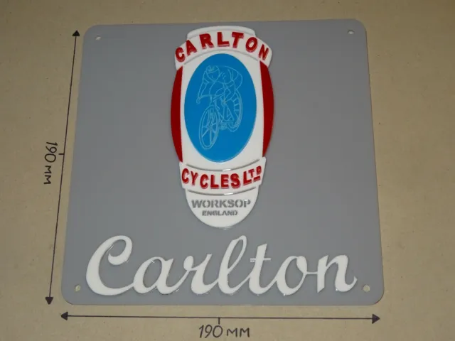 Carlton Bikes, Carlton Cycling, Acrylic Sign, Blue Etched Cyclist, 190 X 190mm
