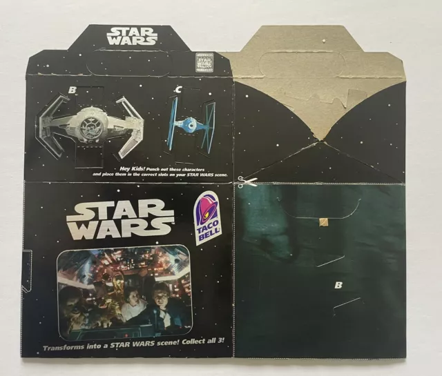 Star Wars 1996 Taco Bell Kids Meal Box Trilogy Special Edition Unused Unpunched