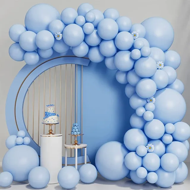 Macaron Blue Balloons Garland Kit 5/10/12/18 Inch, Latex Balloons Arch Kit, 100