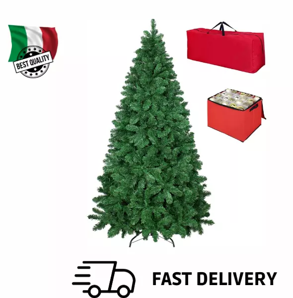 Albero di Natale Folto Effetto Realistico Rami a Gancio Facile Montaggio 120 cm