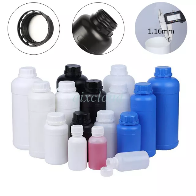 Lot 100ml 250ml 300ml 500ml Round HDPE Bottles Lab Plastic Liquid Reagent-Bottle