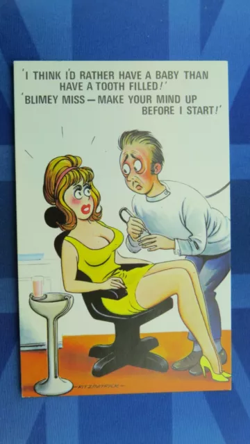 Risque Bamforth Comic Postcard 1970s Big Boobs Blonde Doctor Cup Of Tea  INNUENDO