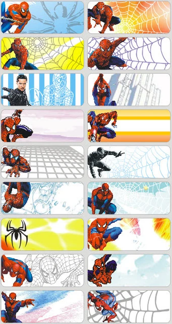 18 Spiderman Personalised name Label Sticker School book vinyl 4.6x1.8cm