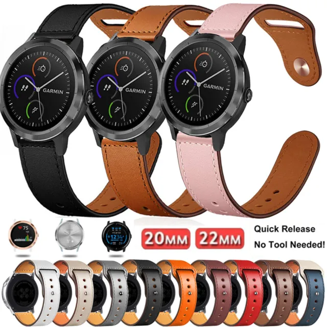 ECHT LEDERARMBAND Für Garmin Venu 2 2S Vivoactive 4 3 Music Venu SQ Vivomove HR