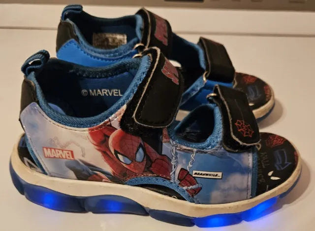 Spiderman Kids Boys Shoes Size 9 Light Up Sandle