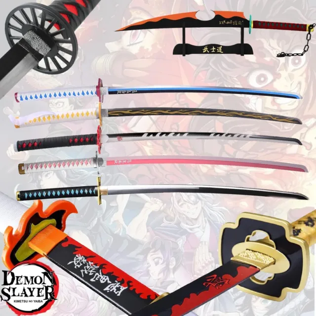 Handmade Demon Slayer Sword Rengoku Tanjirou Real Metal Full Tang Cosp -  Masamune Swords-Samurai Katana Swords UK For Sale