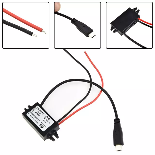 Neuf Type C USB Smart Chargeur 12V-24V Drop 5V-3A15W Puissance Convertisseur