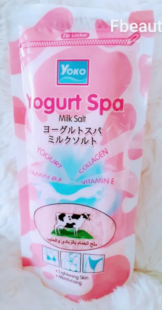 YOKO Yogurt Spa Milk Salt COLLAGEN Enriched Vitamin E,B3,AHA 300g Body Scrub NEW