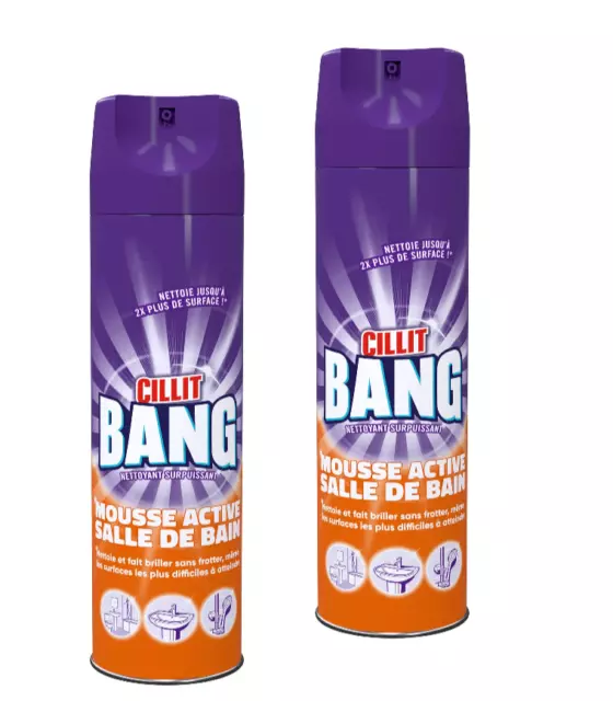 Lot de 2 CILLIT BANG Aérosol Mousse Active salle de bain large surface,600ml, H1