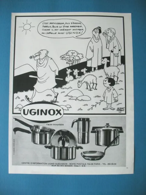 Publicite De Presse Uginox Acier Inoxydable Illustration Faizant Ad 1966