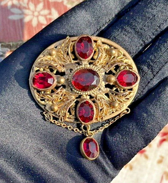 Broche Ancienne Fantaisie Bleue - Collection - Il Manque 12 Strass