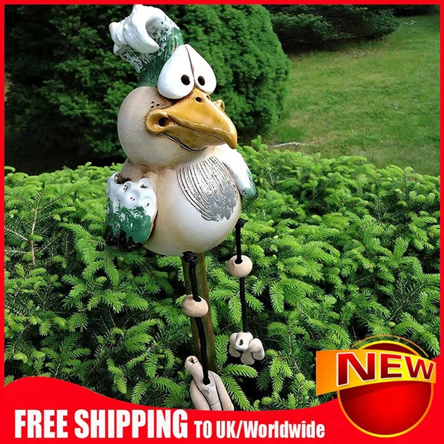 Resin Garden Chicken Statue Art Farm Dumb Chicken Sculpture Ornament (Green)