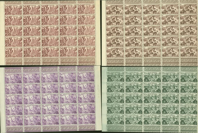 French Guiana 1946- MNH stamps.Yvert Airmail Nr.:29/34.Sheet of 25(EB) AR1-00122