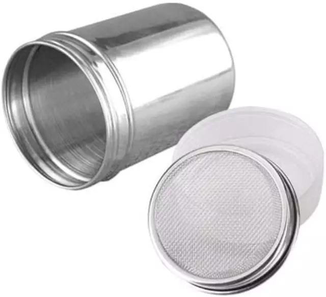 Stainless Steel Fine Mesh Shaker Cinnamon Icing Sugar Powder Cocoa Flour Chocola