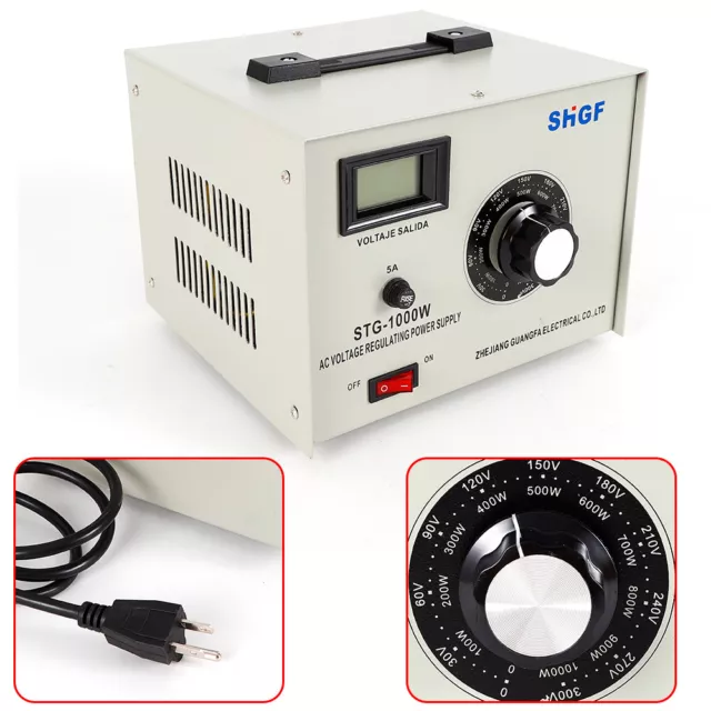 1000W 110V60Hz Variac Auto Transformer AC Variable Voltage Regulator Metered TOP