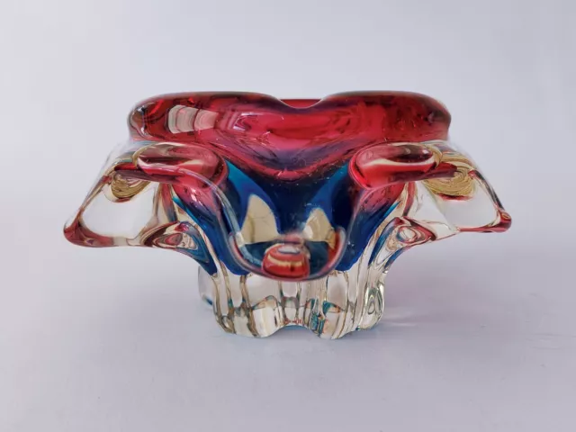 Superb Chribska Art Glass Bowl Ashtray Josef Hosbodka - Czech