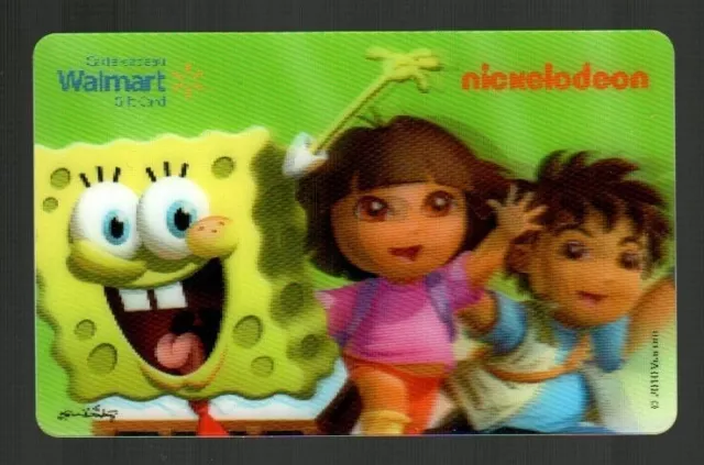 WALMART ( Canada ) SpongeBob, Dora The Explorer 2010 Lenticular Gift Card ( $0 )