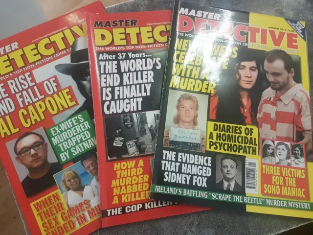 3 X Master Detective   Monthly Magazines The World's Top Non-Fiction Crime Cases