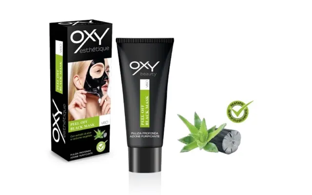 Black Mask Oxy Viso Peeling per Pulizia Punti Neri Carbone Vegetale e AloeVera