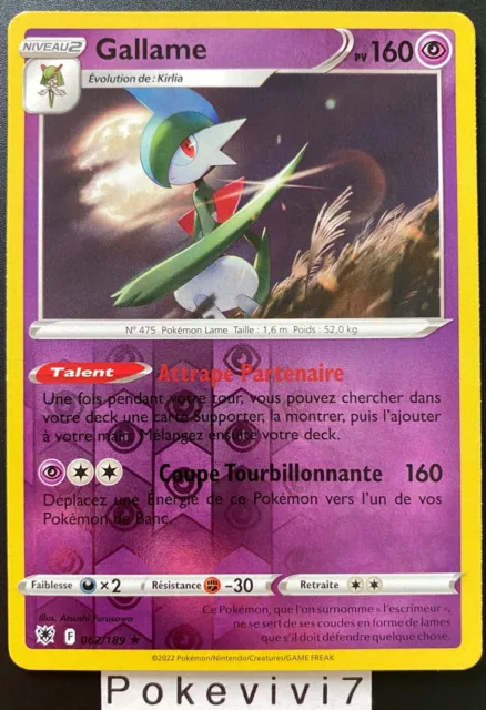 Carte Pokemon GALLAME 062/189 Holo REVERSE Epée et Bouclier 10 EB10 FR NEUF