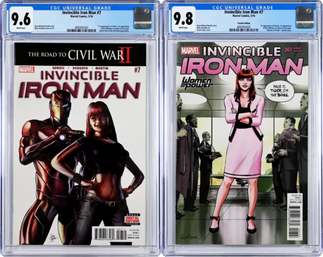 Invincible Iron Man #7 LOT CGC 9.8 9.6! + LOPEZ Variant 1st Riri Williams! 2016