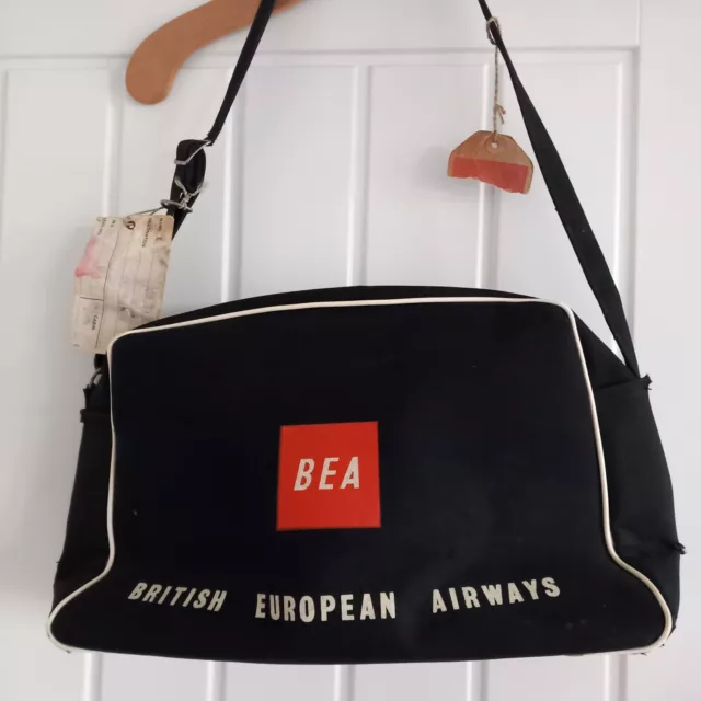 1960s BEA British European Airways Fabulous Vintage Flight Bag/Tote vgc