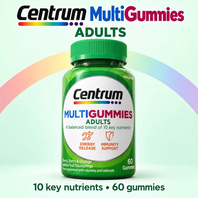 CENTRUM MULTIGUMMIES, MULTIVITAMINS for Adults - Cherry, Berry & Orange ...