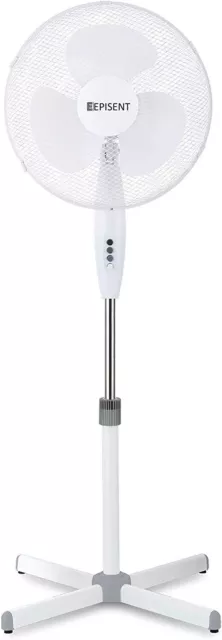 Floor Standing Pedestal Fan 16 Inch Oscillating Electric 3 Speed White Cooling