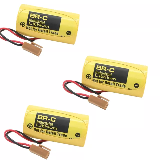3pcs BR-C 3V 5000mAh Battery with Plug for Backup Memory Power Supplies