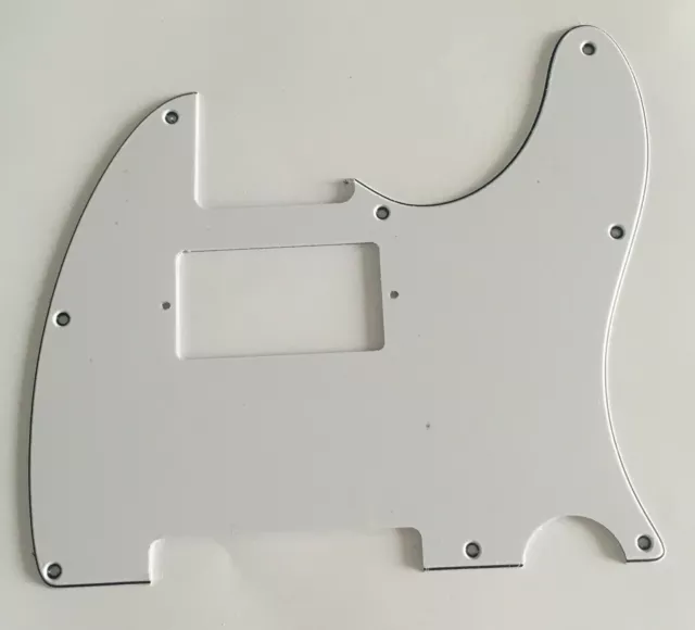 Guitar Pickguard For Fender Tele 8 Hole Humbucker Style,3 Ply White