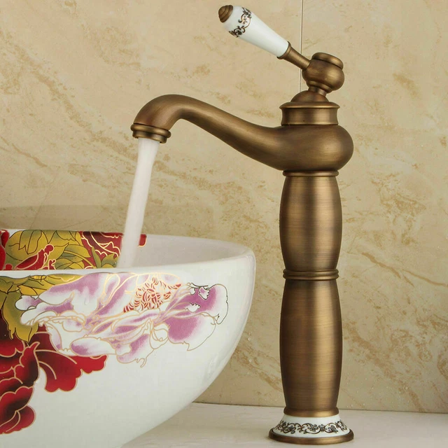 Grifería de cocina vintage mezcladora de una mano retro lavabo grifería batería mezcladora nuevo