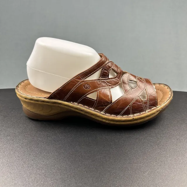 Josef Seibel Sandals Womens 41 Brown Catalonia Slide Slip On Casual Comfort Shoe