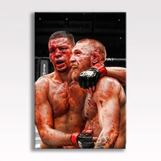 Poster CONOR MCGREGOR V NATE DIAZ TELA UFC 202 arte da parete 30x20" TELA