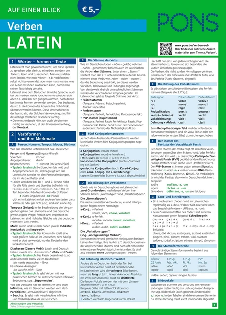 PONS Verben auf einen Blick Latein | Taschenbuch | PONS Auf einen Blick | 2014