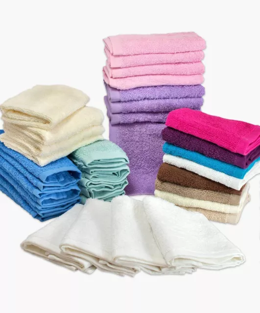 12X 100% Egyptian Cotton Towels Face Hand Guest Cloths Flannels Wash Cloths